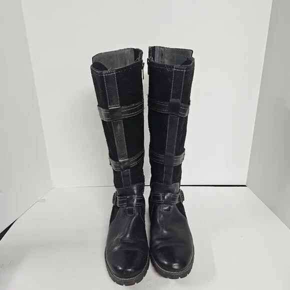 Ariat Highland Boots Moto Meets Equestrian Grunge Leather Black 9B - Picture 2 of 13